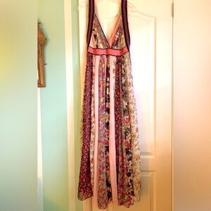 ZARA GRECIAN DRESS MULTI FLORAL CHIFFON PANELS MEDIUM